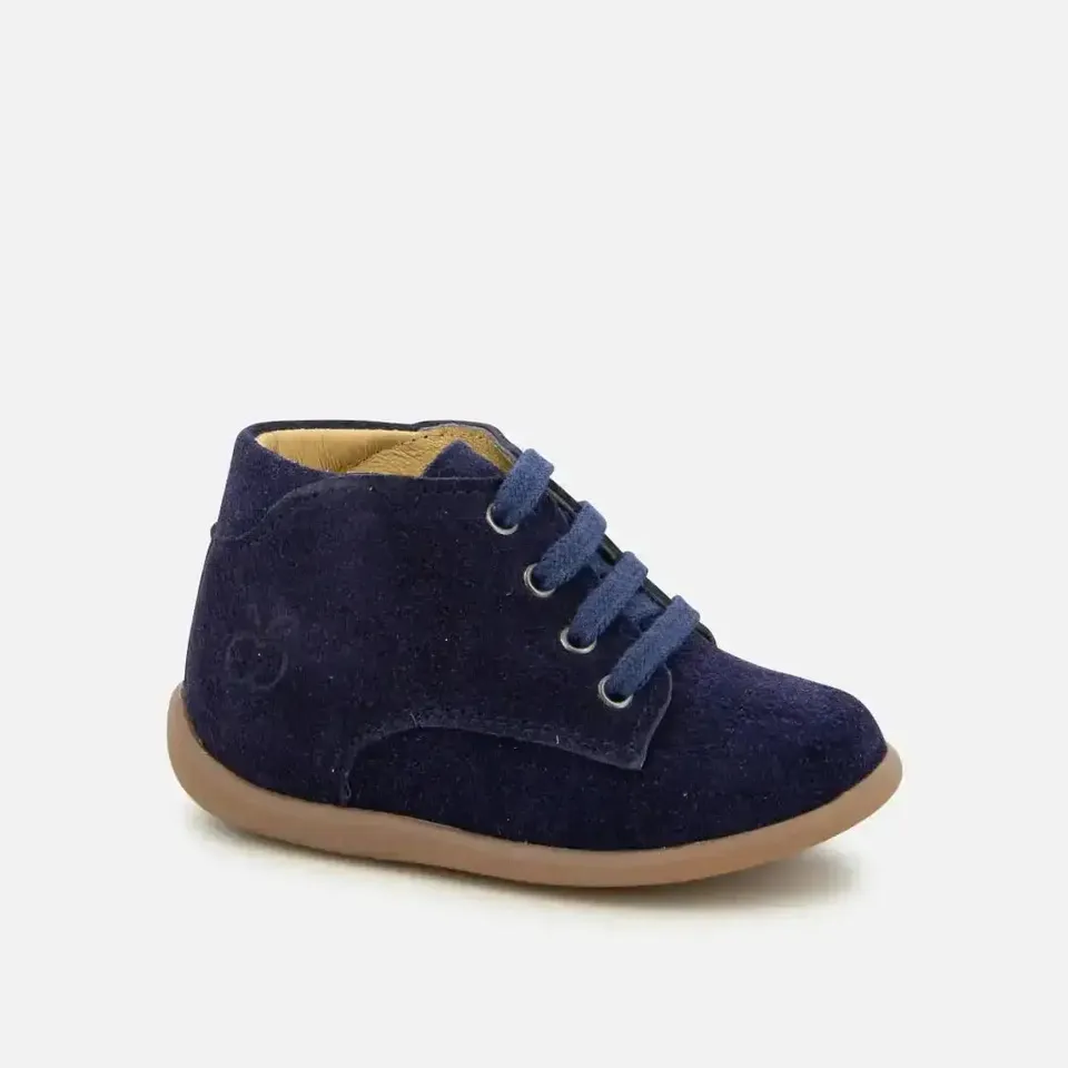 pom-d-api-stand-up-derby-chaussure-premiers-pas-velours-navy image 1