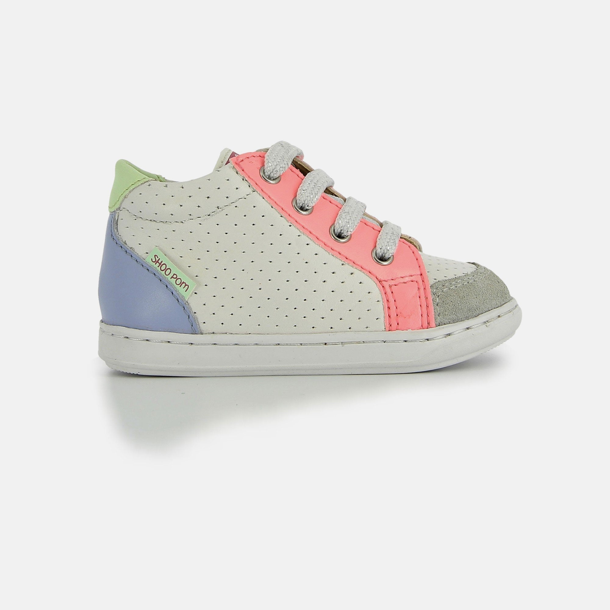shoo-pom-bouba-zip-box-basket-premiers-pas-craie-pink-neon image 4