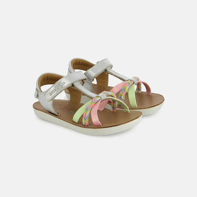 shoo-pom-goa-salome-sandale-cuir-laminato-silver-multi-fille image 1