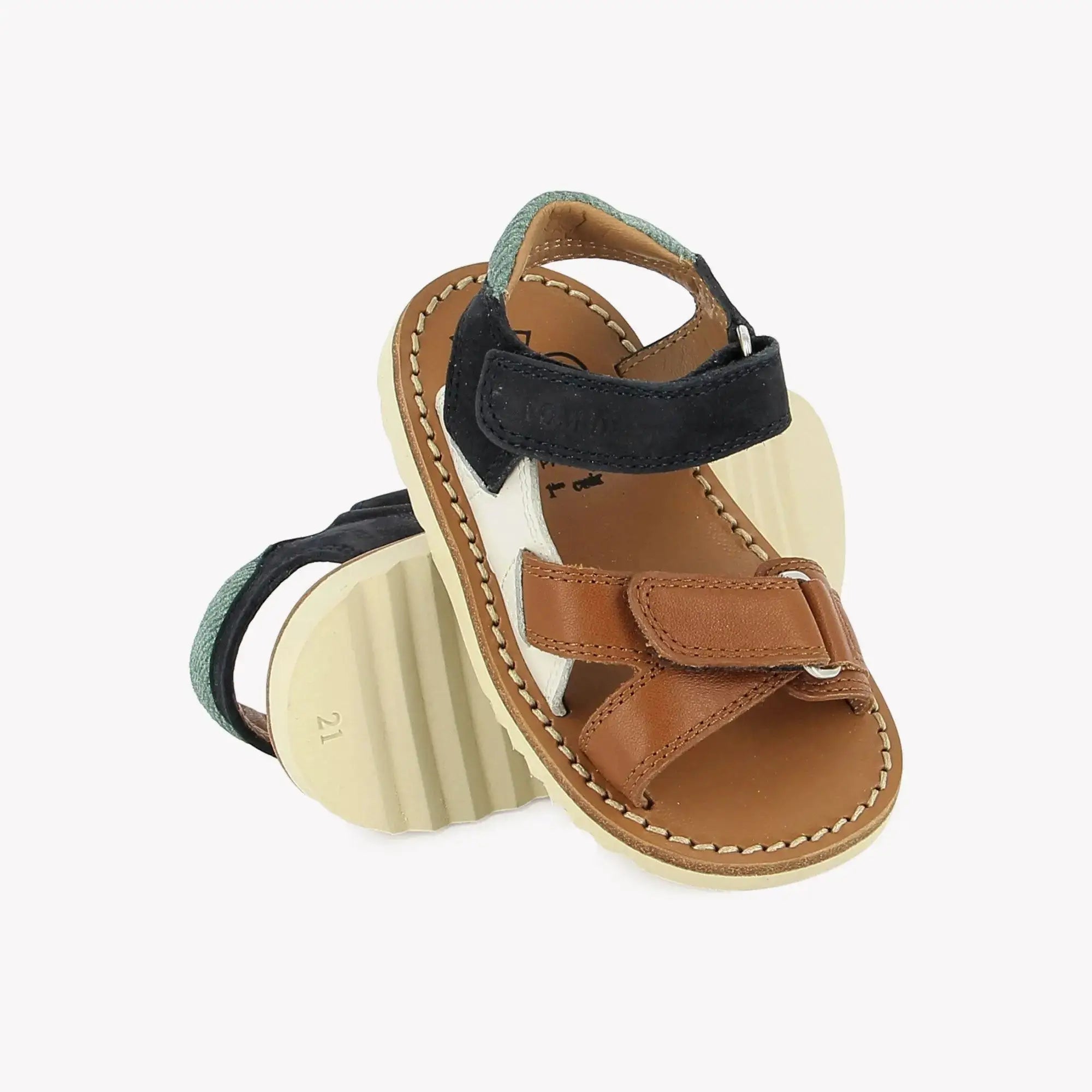 pom-d-api-waff-jimy-sandale-gar-on-cuero-crema-marine image 2