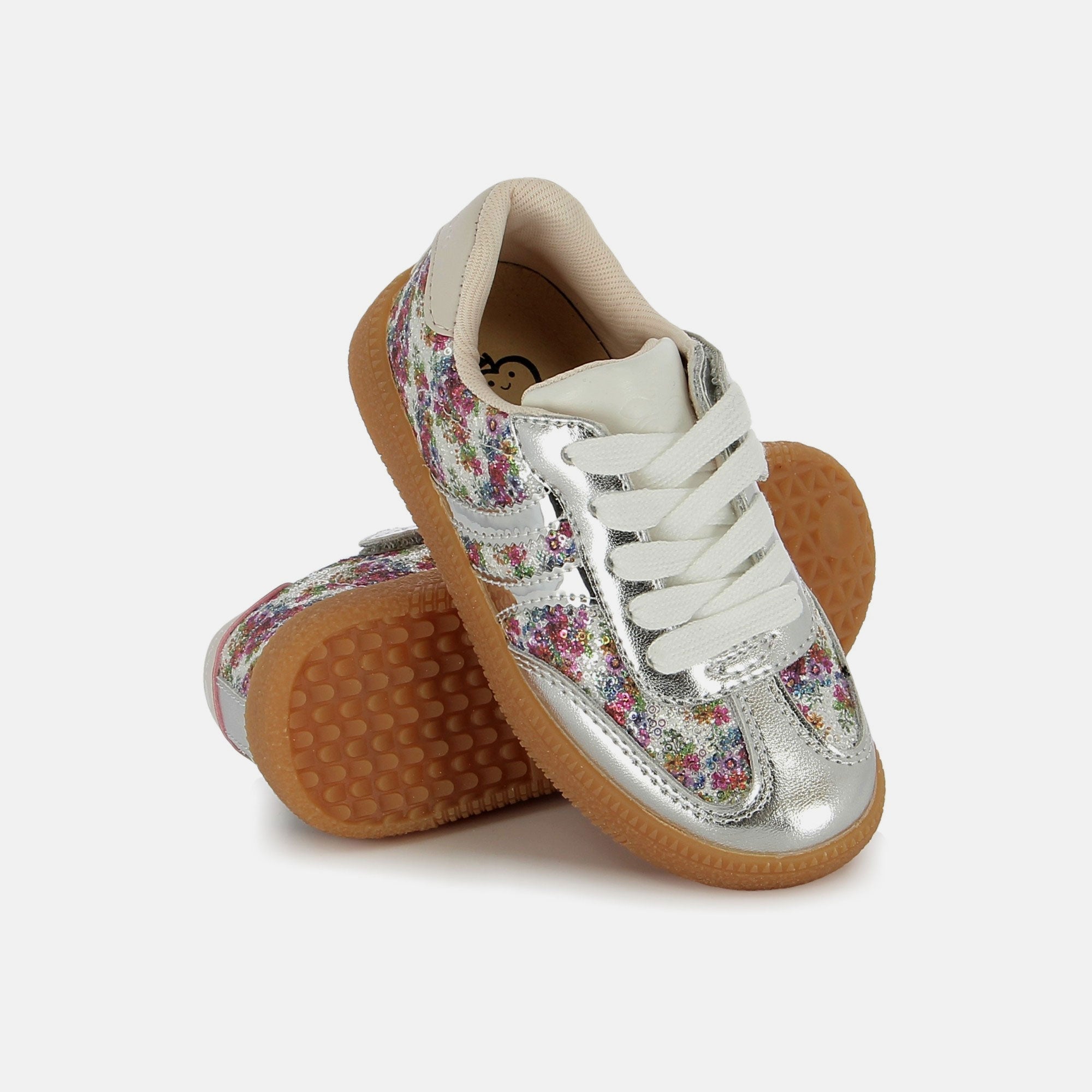 shoo-pom-yuzu-fast-lace-basket-fille-sequin-silver-flo-cuir image 3