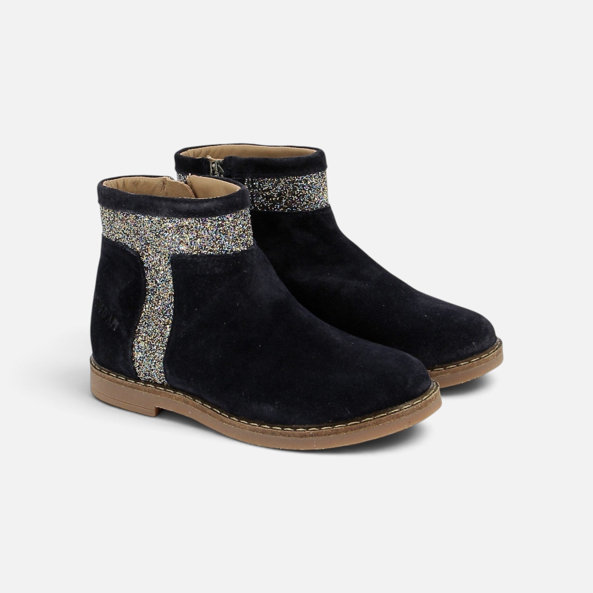 pom-d-api-trip-trott-boots-velours-glitter-navy-multi-fille image 1