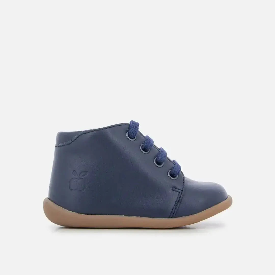 pom-d-api-stand-up-bottine-chaussure-premiers-pas-lacets-bleu-marine image 3