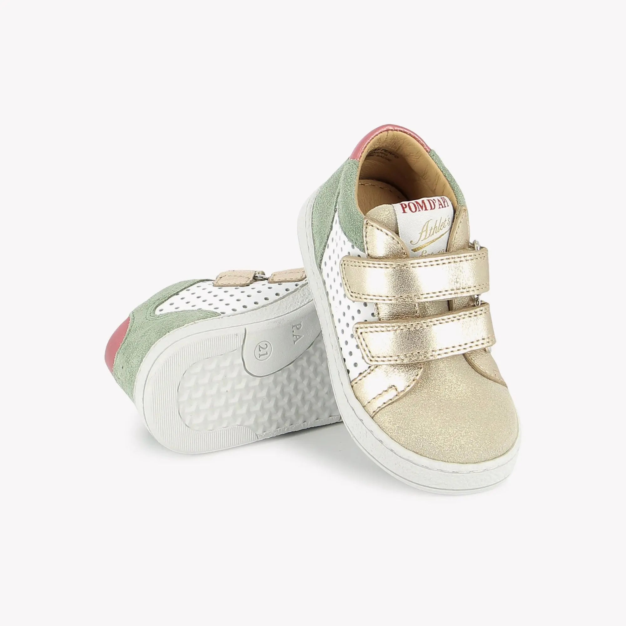 pom-d-api-mousse-easy-perfo-basket-fille-gold-platine-sauge image 2