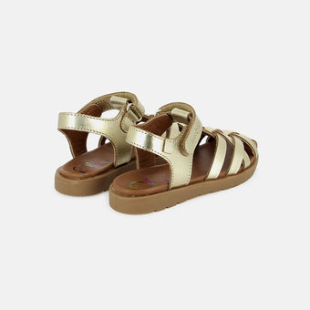 shoo-pom-kerala-easy-strap-sandales-t-enfant-cuir-dor-bout-ferm-scratch image 4
