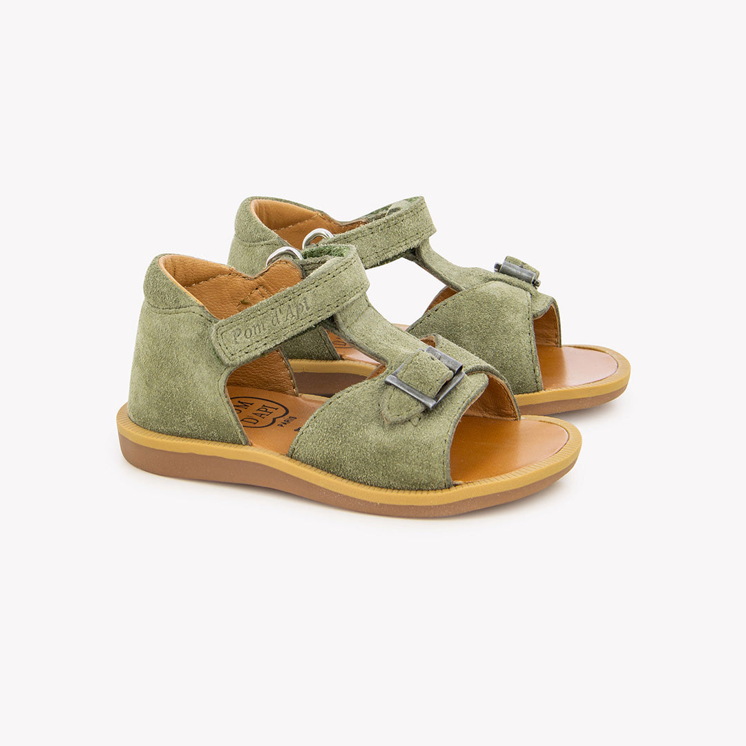 pom-d-api-poppy-easy-sandale-scratch-gar-on-velours-kaki image 1