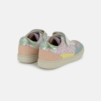 shoo-pom-sp-kix-lo-connect-basket-cuir-fille-white-pearl-sequins image 4