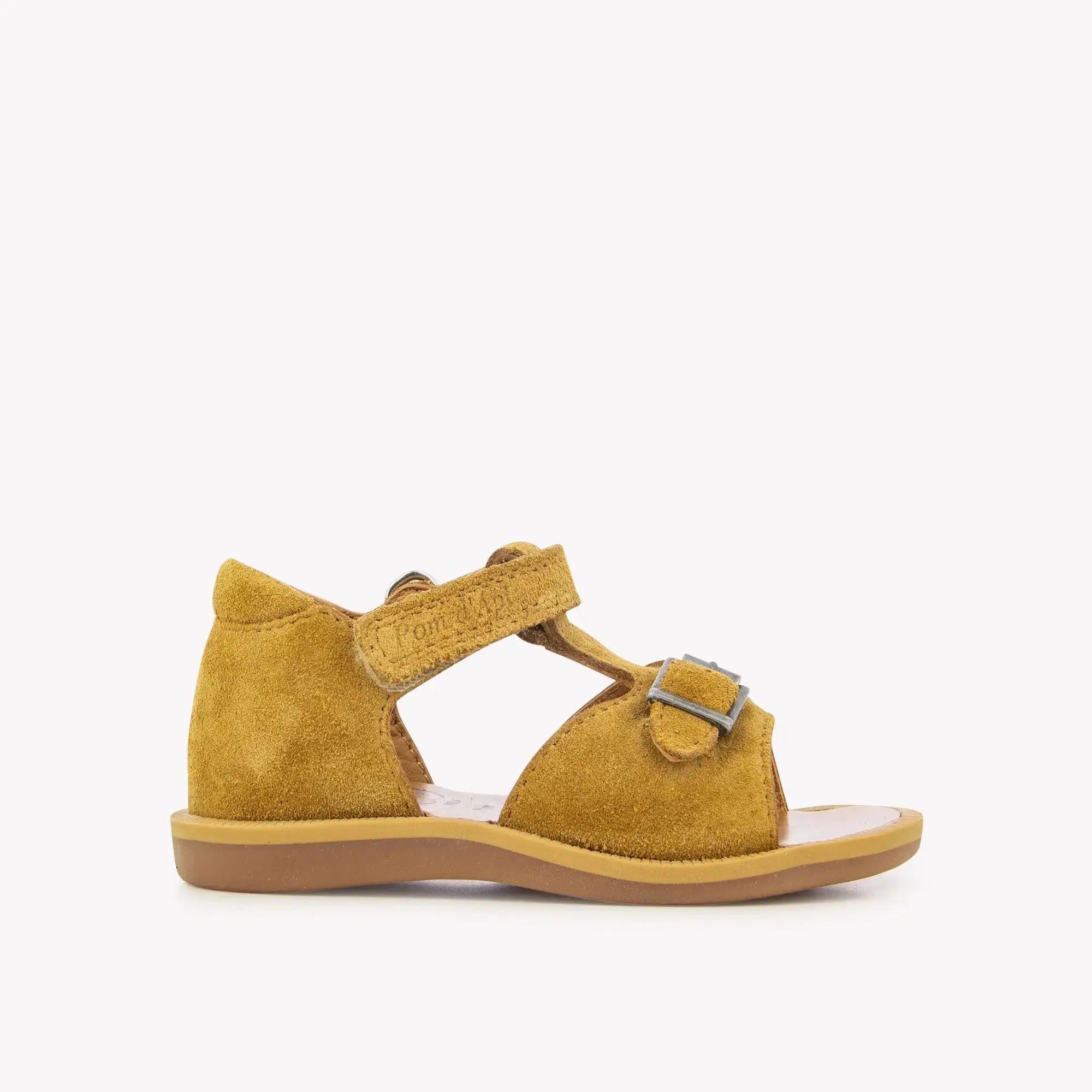 pom-d-api-poppy-easy-sandale-velours-camel-double-r-glage image 3