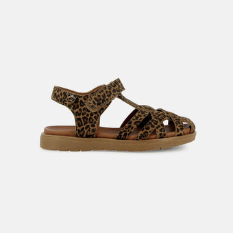 shoo-pom-kerala-easy-strap-sandale-enfant-su-de-l-opard-camel image 4