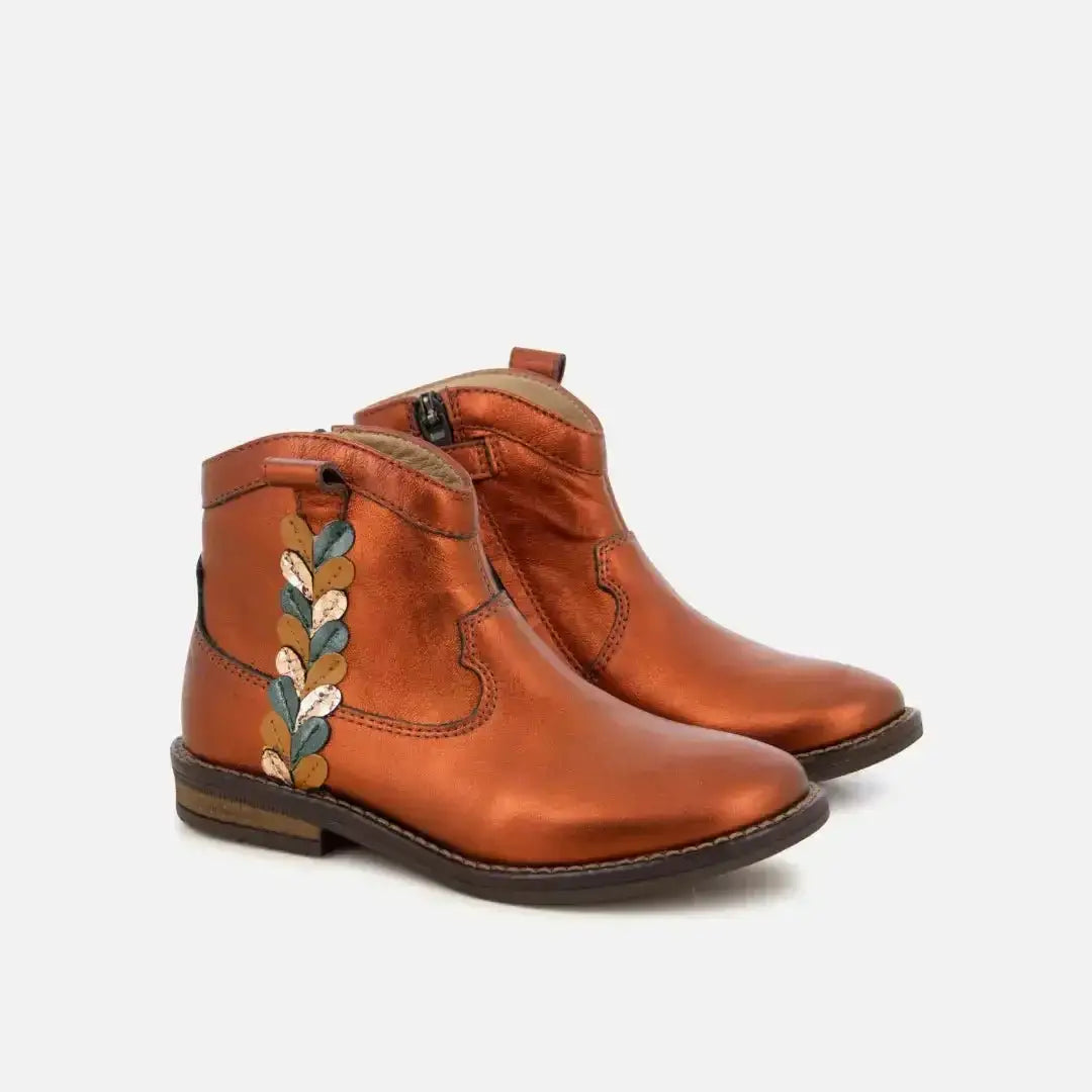 pom-d-api-billy-ferns-sl-bottine-enfant-cuir-marron-platine image 1