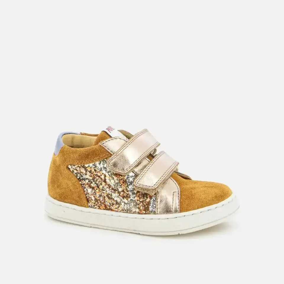 pom-d-api-mousse-easy-top-baskets-premiers-pas-fille-caramel-paillettes image 1