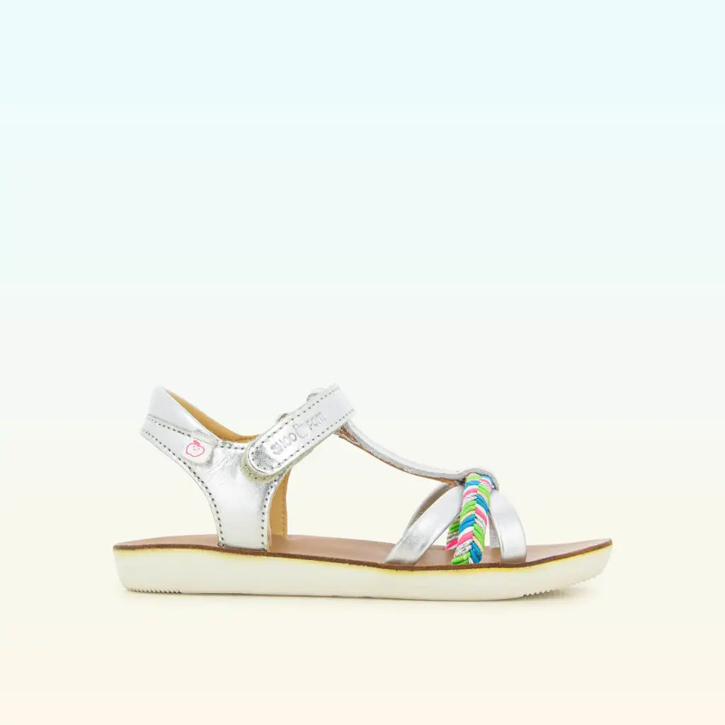 shoo-pom-goa-salom-sandale-fille-cuir-argent-multicolore image 3