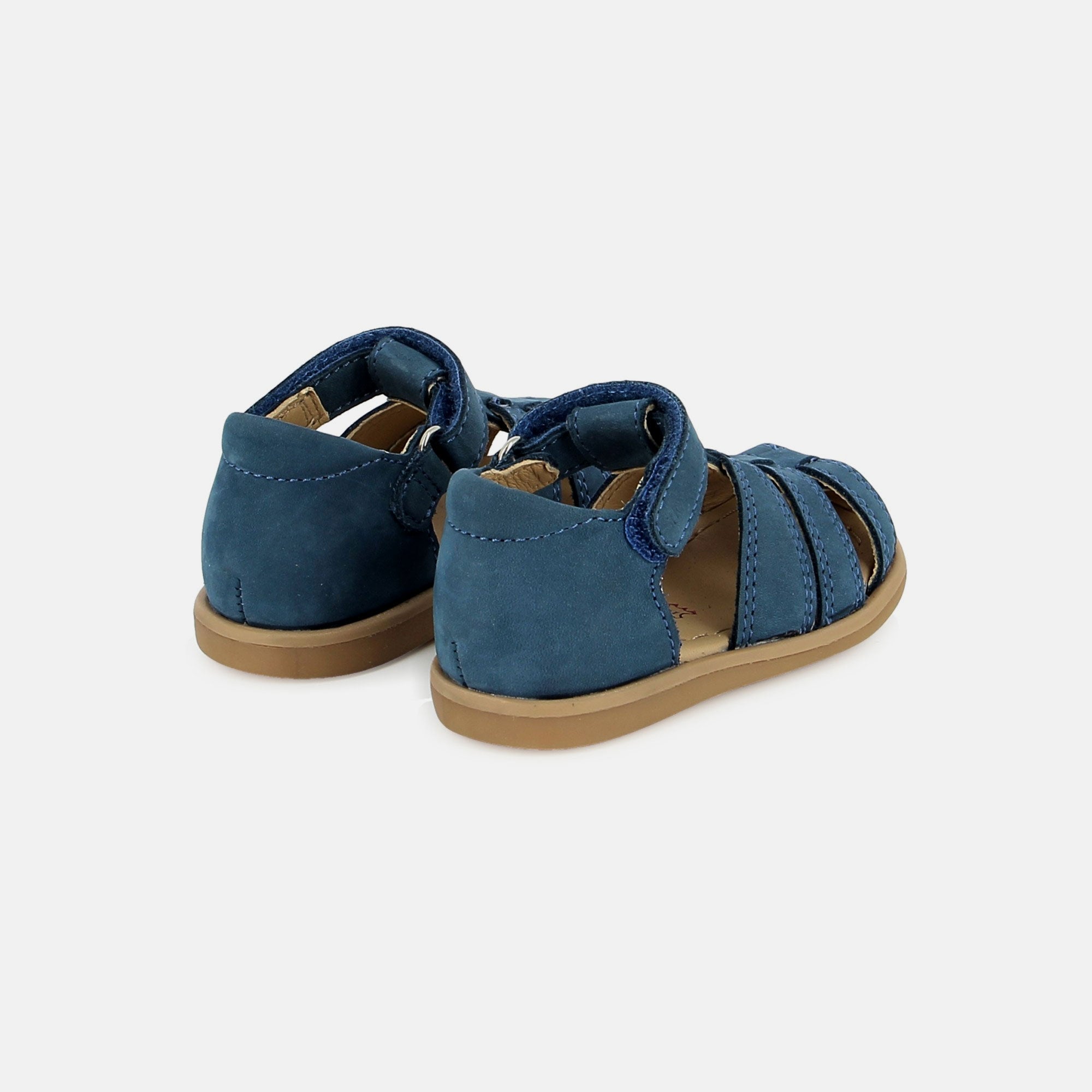 shoo-pom-tity-tonton-sandales-premiers-pas-gar-on-nubuck-steel-blue-bout-ferm image 3