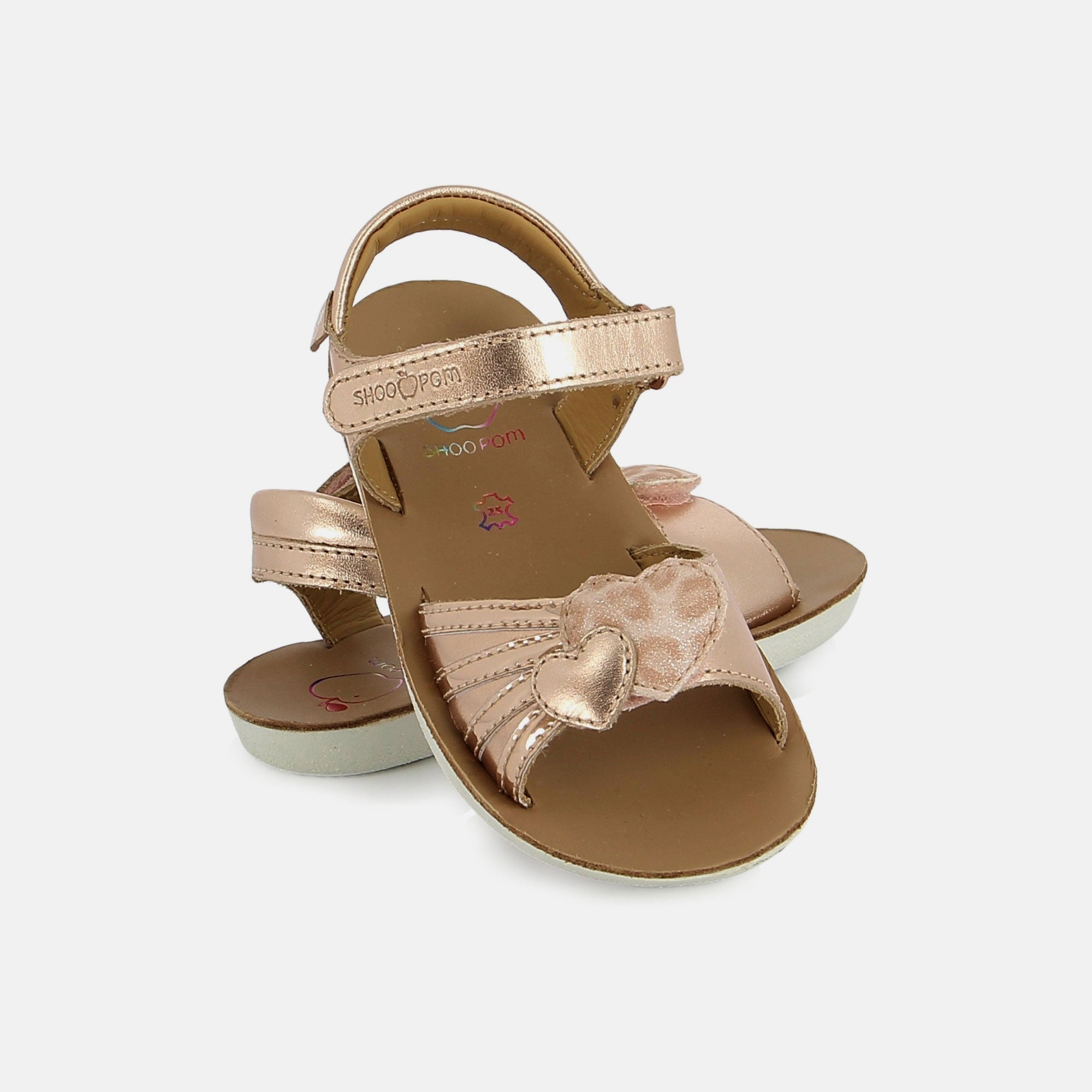 shoo-pom-goa-heart-sandale-cuir-fille-cuivre-pink-c-ur image 2