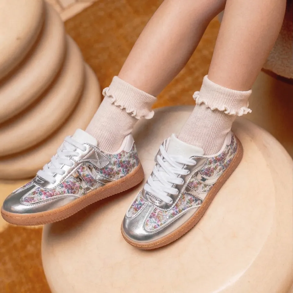 shoo-pom-yuzu-fast-lace-basket-fille-sequin-silver-flo-cuir image 1
