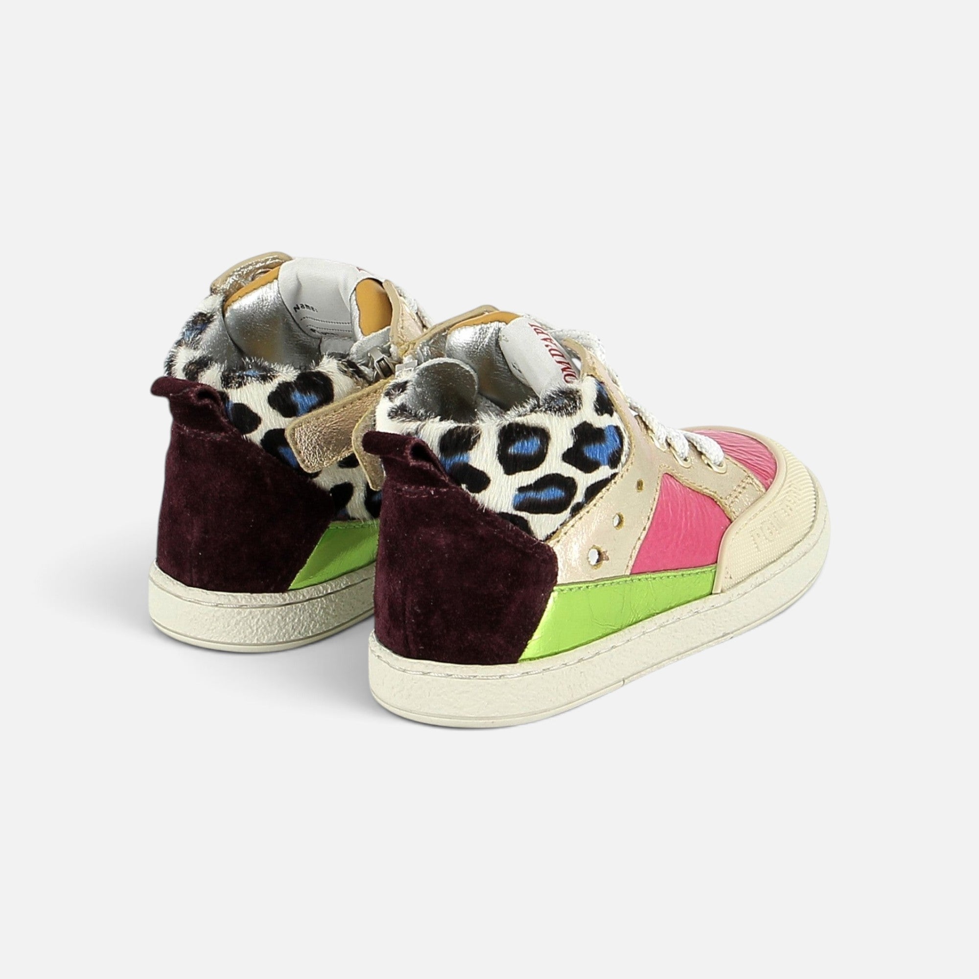 pom-d-api-mousse-bump-basket-fille-velcro-vernis-fushia-dor image 2