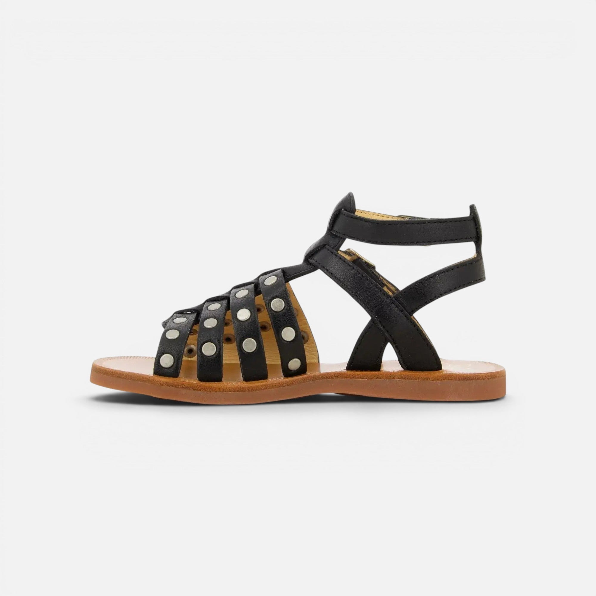 pom-d-api-plagette-stud-gladiator-sandale-fille-noir image 4