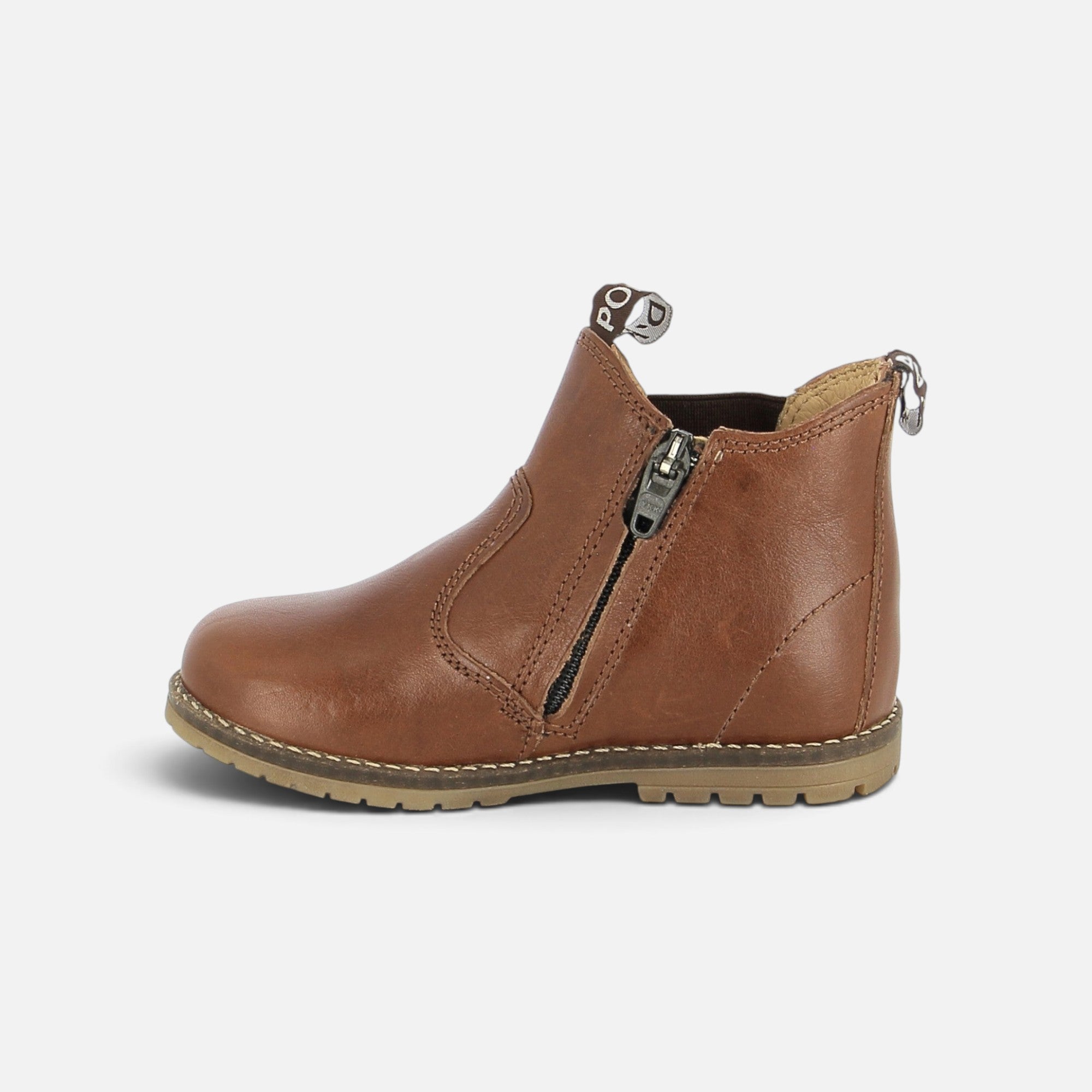 pom-d-api-bob-zip-boots-chelsea-boots-enfant-marron-cuoio image 5