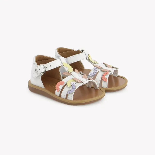 pom-d-api-poppy-multi-daisy-sandale-premiers-pas-blanc-multi-fresh image 1