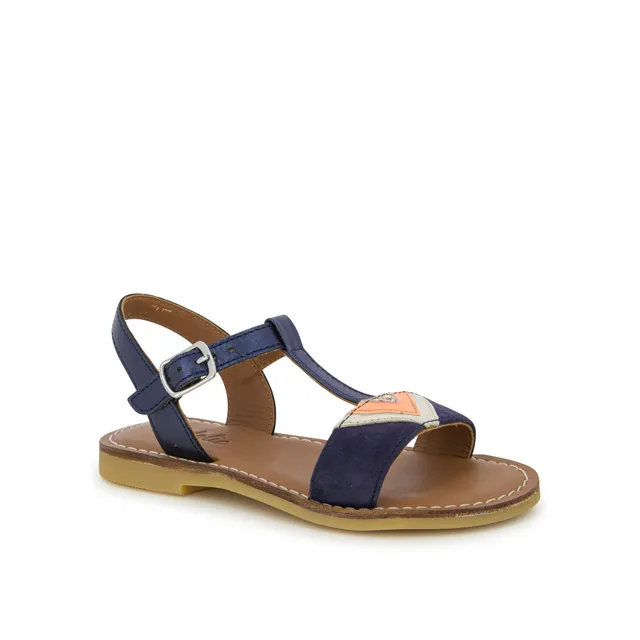 shoo-pom-lazar-delta-sandale-enfant-cuir-bleu-grande-pointure image 1