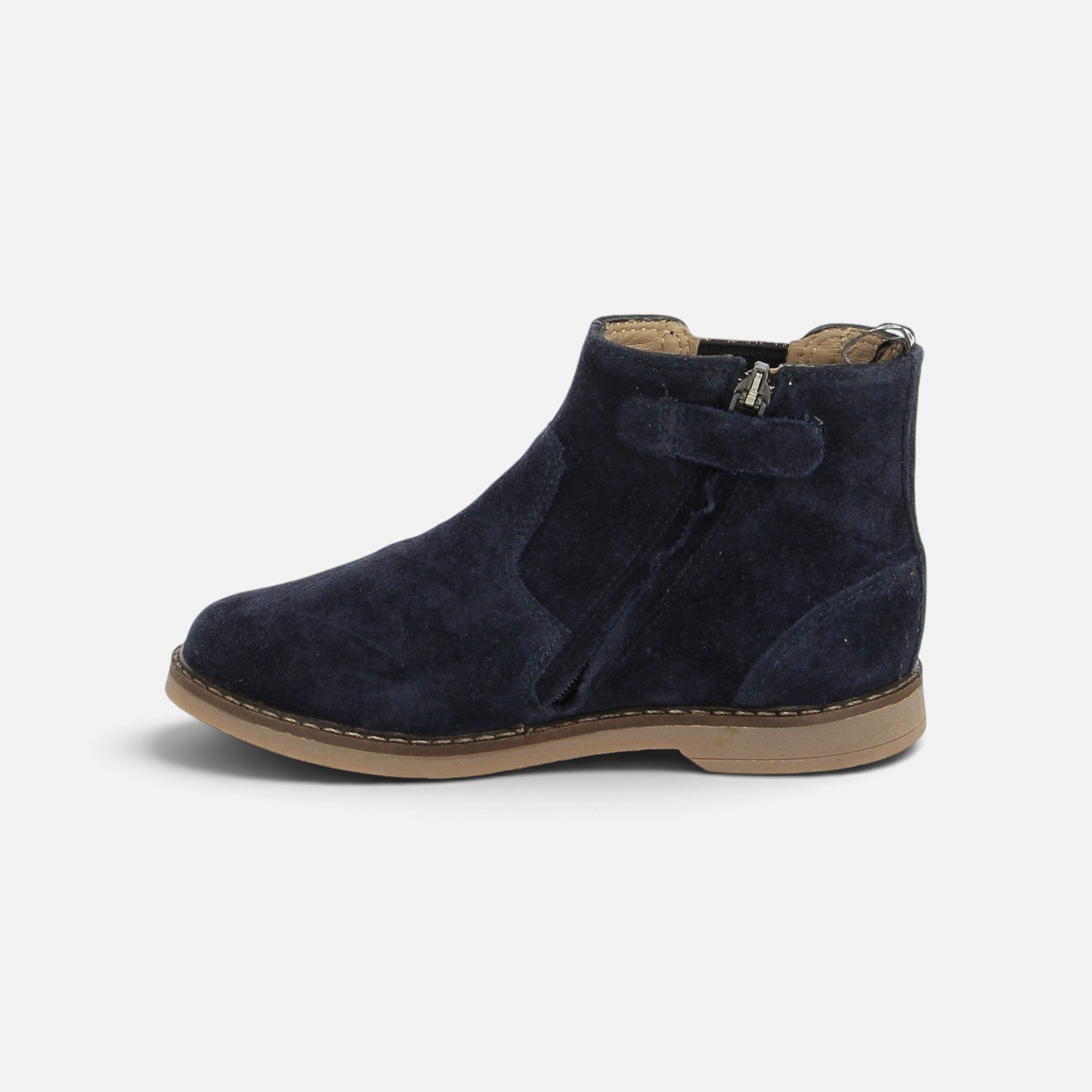 pom-d-api-trip-new-jodzip-chelsea-boot-enfant-cuir-velours-navy image 5