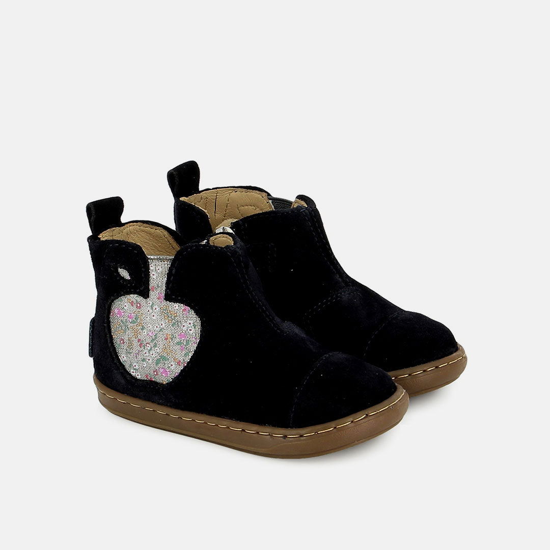 shoo-pom-bouba-apple-bottine-premiers-pas-velours-navy image 1