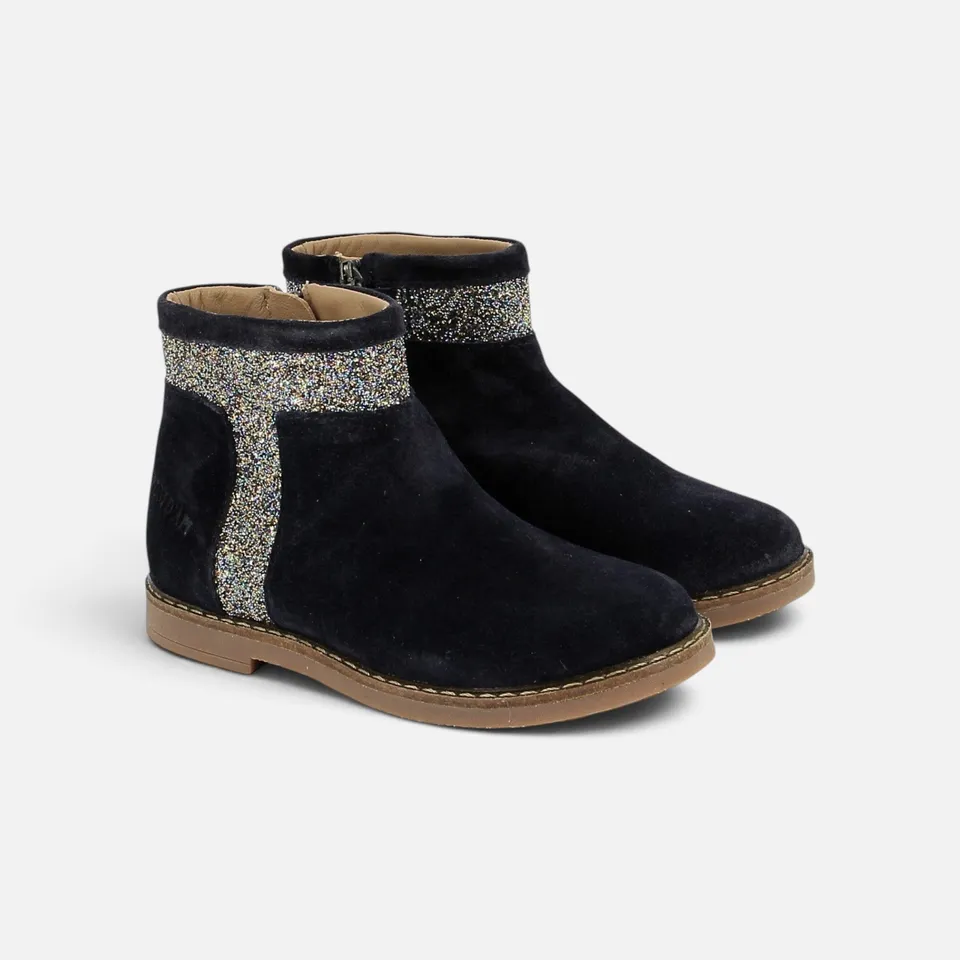 pom-d-api-trip-trott-boots-velours-glitter-navy-multi-fille image 1
