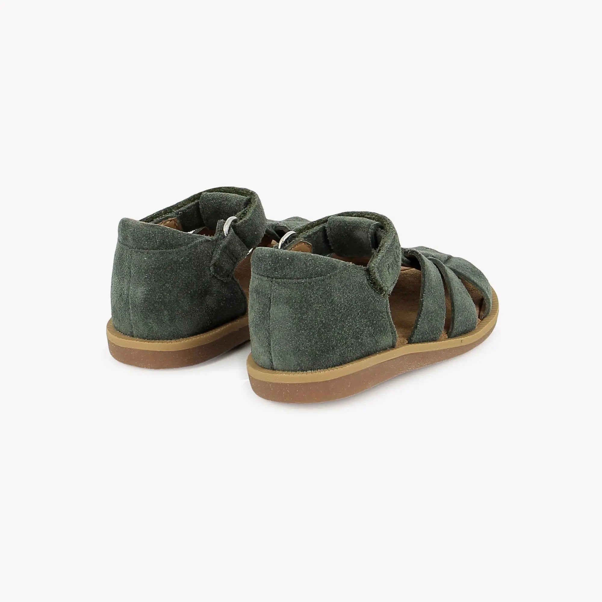 pom-d-api-poppy-air-daddy-sandales-premiers-pas-gar-on-kaki-velours image 3