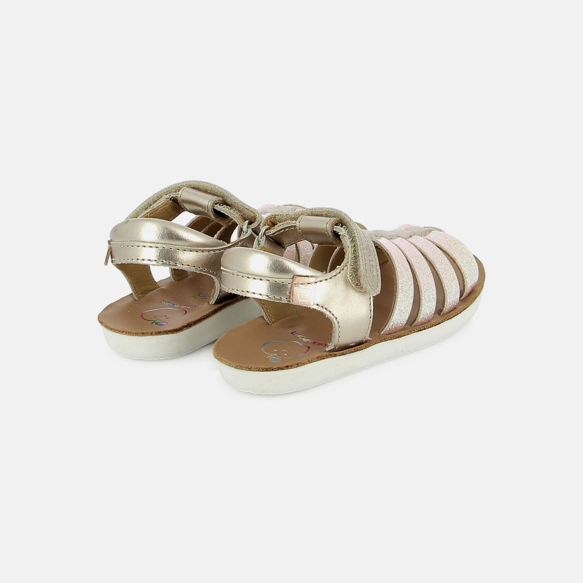 shoo-pom-goa-spart-sandale-cuir-fille-lt-bronze-platine image 3