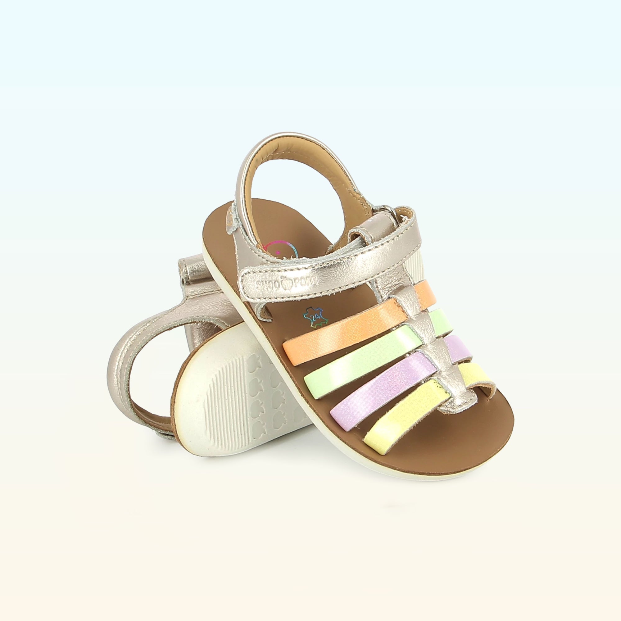 shoo-pom-goa-spart-sandale-fille-cuir-bronze-m-tallis-brides image 2