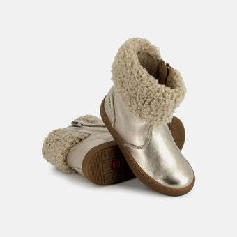 shoo-pom-play-bottine-pluie-cuir-dor-flash-bronze-clair image 3