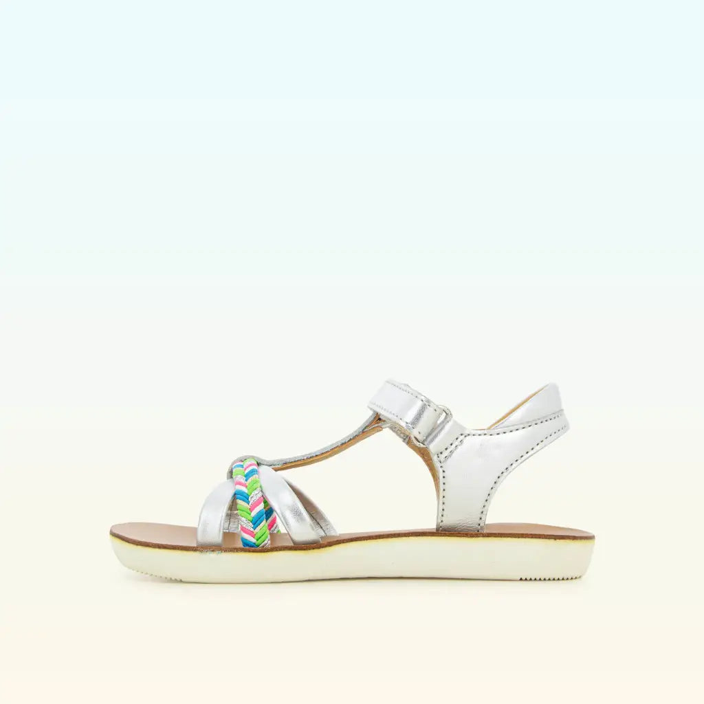 shoo-pom-goa-salom-sandale-fille-cuir-argent-multicolore image 4