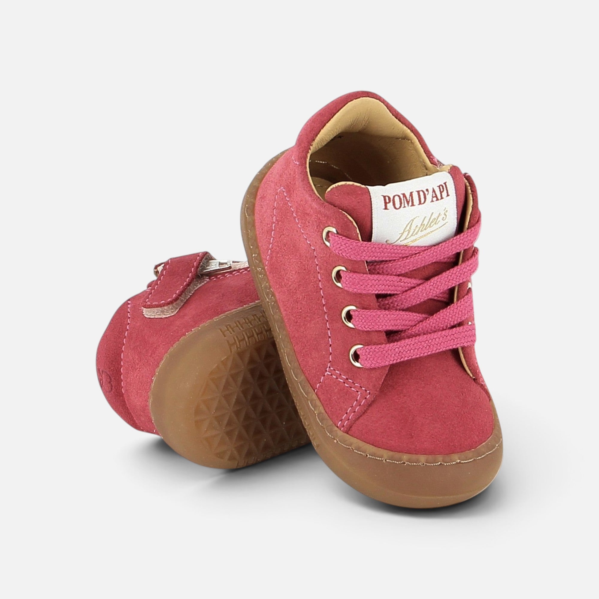pom-d-api-yaka-walk-chaussures-premiers-pas-fille-velours-cherry-rose image 3