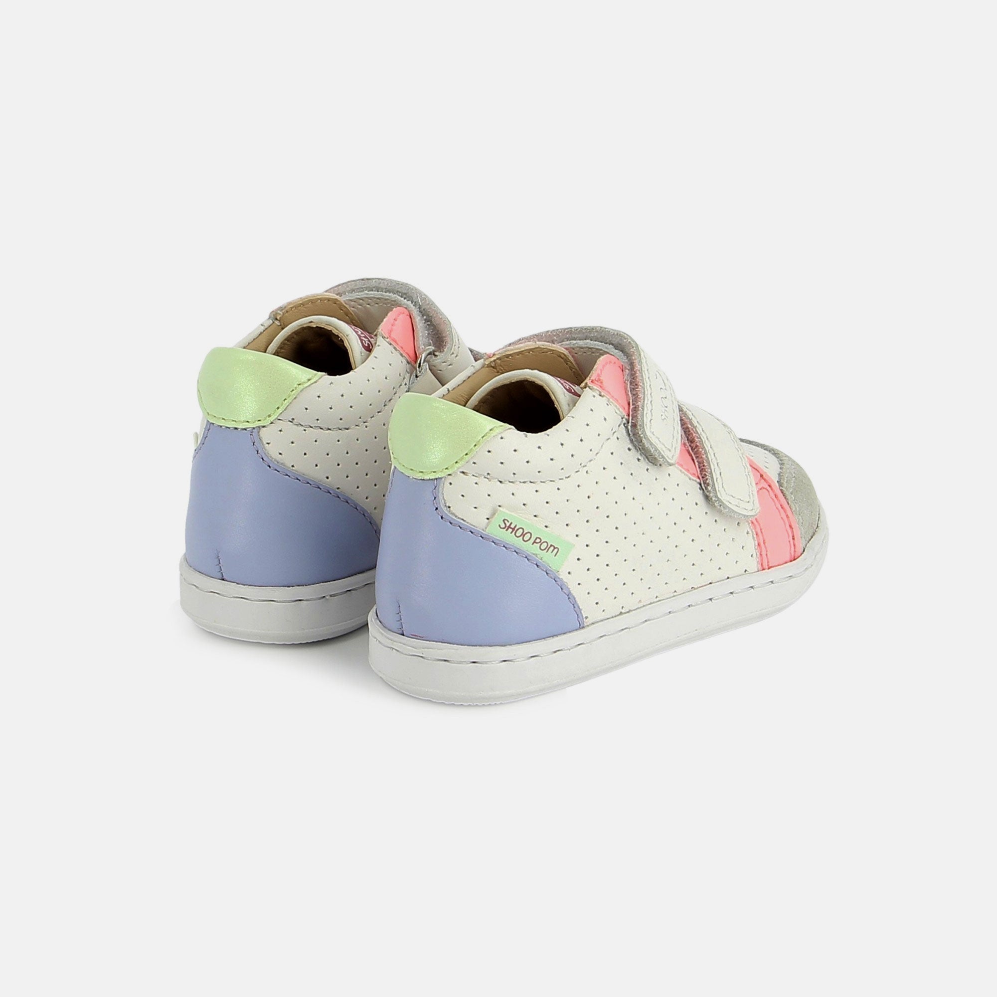 shoo-pom-bouba-box-easy-chaussure-premiers-pas-fille-craie-fluo-pink image 3