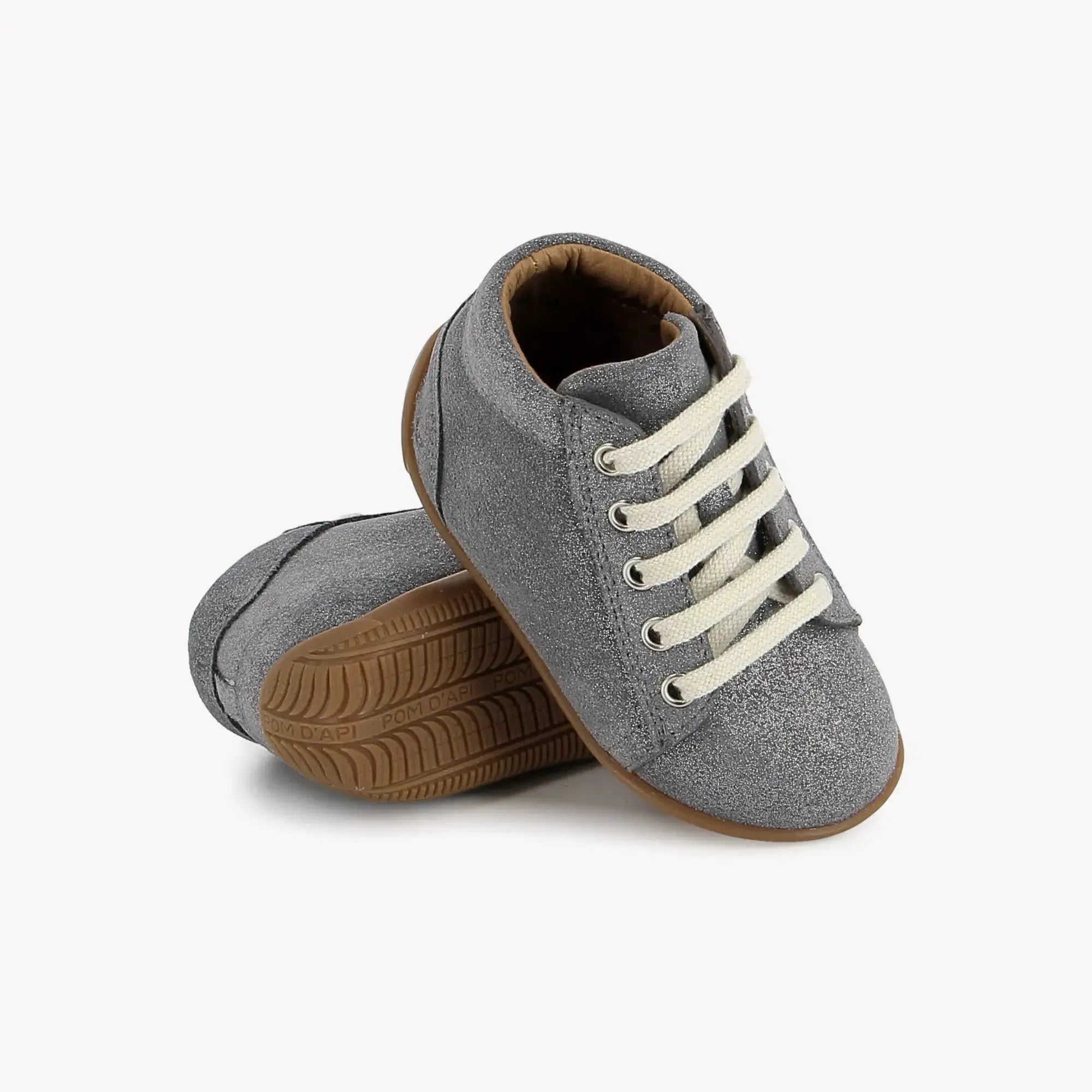 pom-d-api-shoemi-lace-star-basket-premiers-pas-gris-paillet image 2