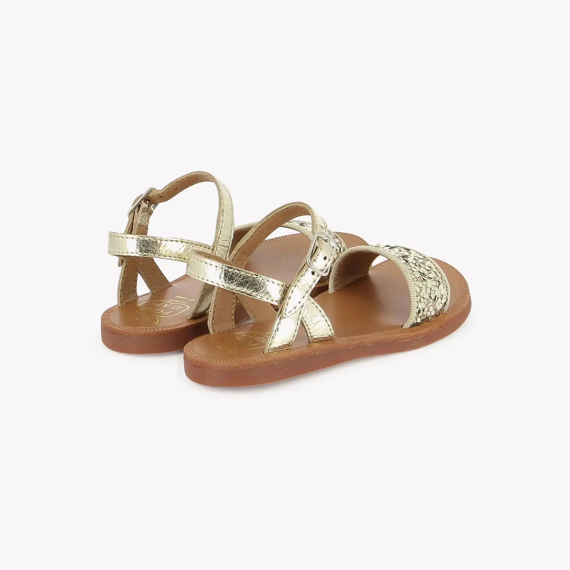 pom-d-api-plagette-buckle-tao-sandale-enfant-platine-or image 3
