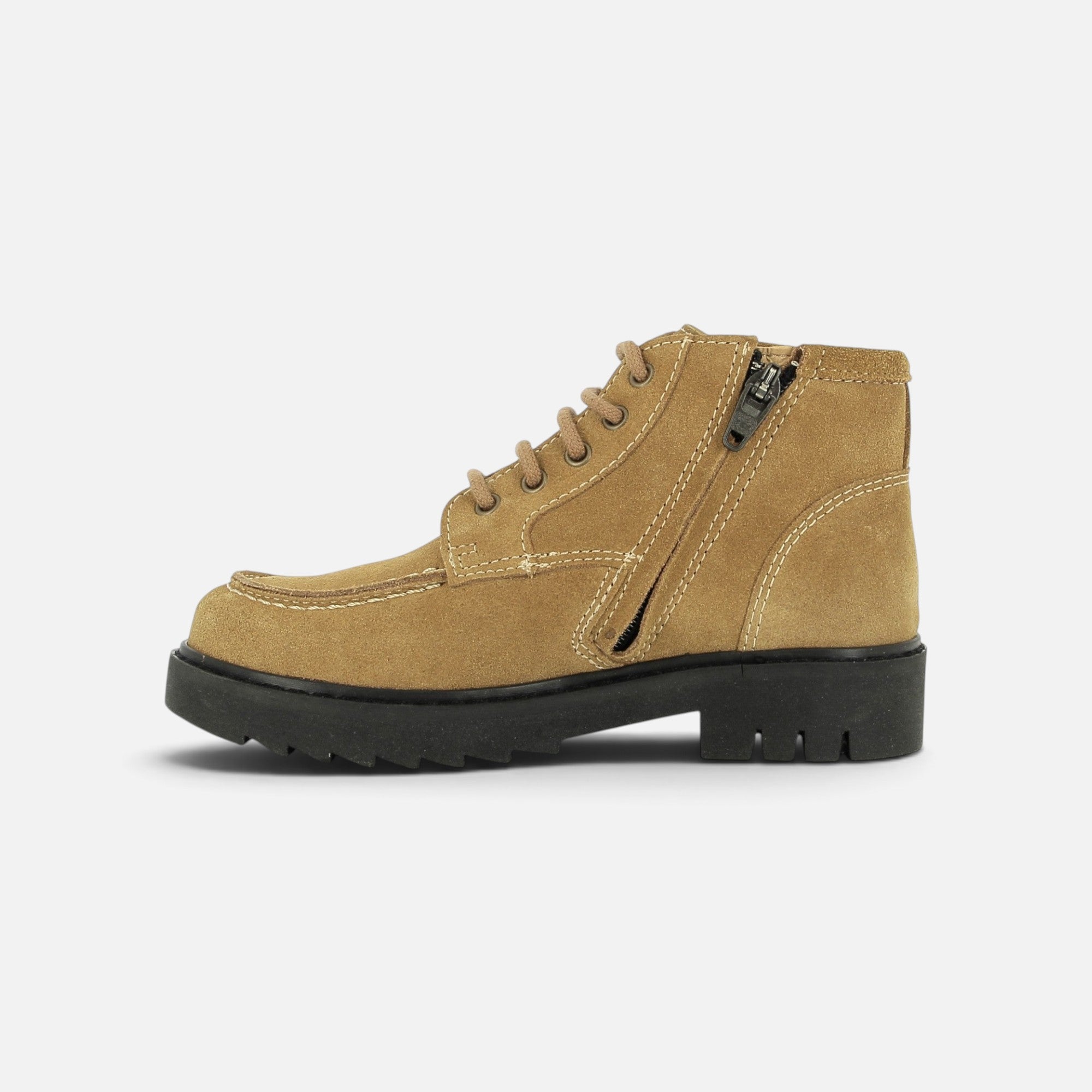 pom-d-api-sid-lace-plato-chaussure-enfant-velours-caramel-semelle-noire image 5