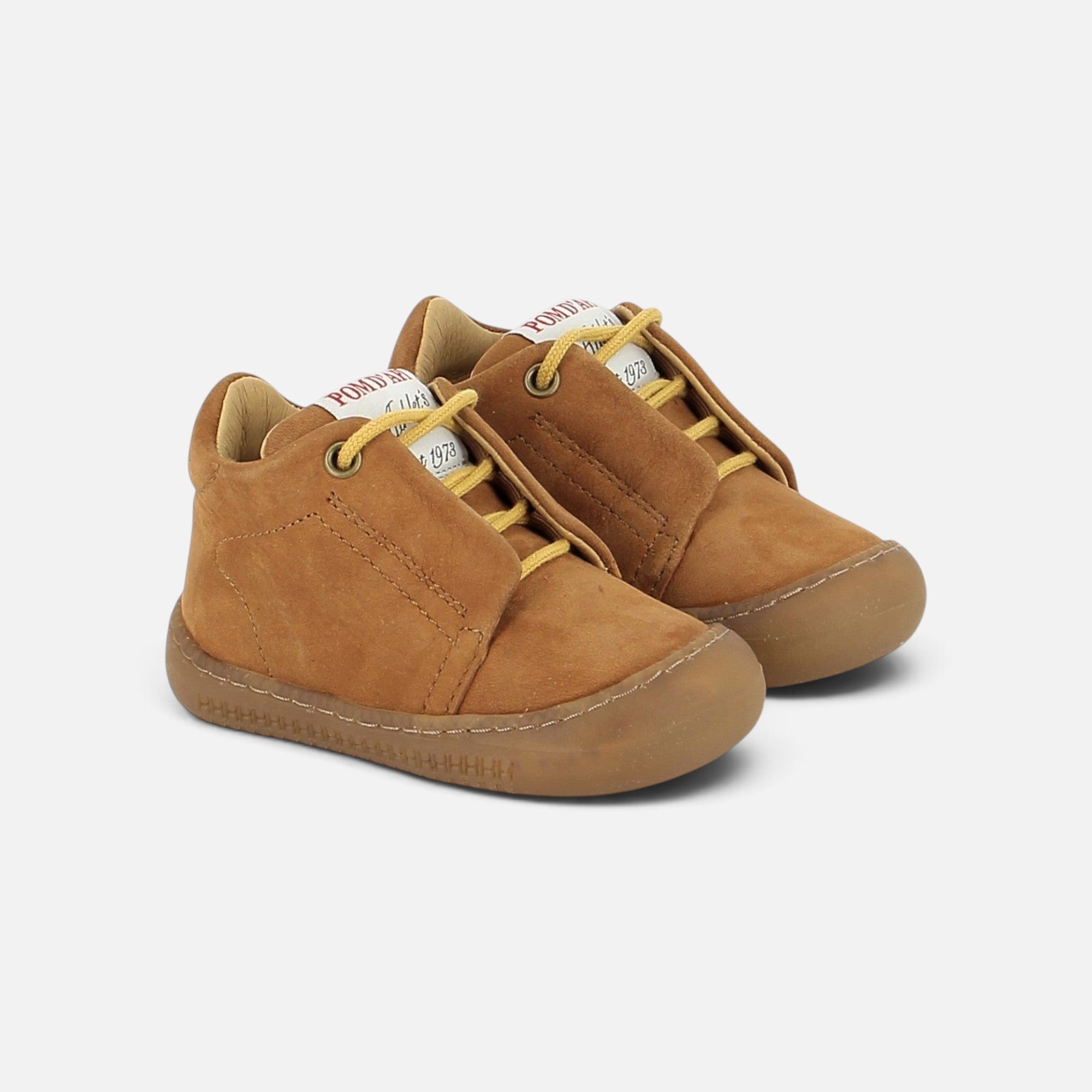 pom-d-api-yaka-speed-chaussure-premiers-pas-nubuck-camel-barefoot image 1