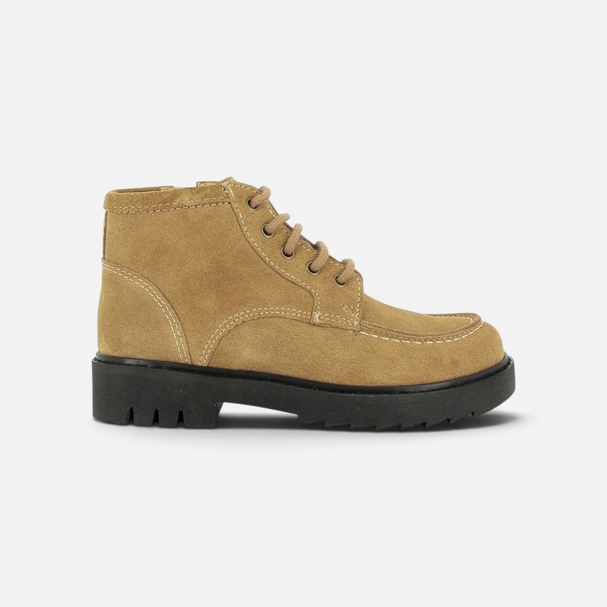 pom-d-api-sid-lace-plato-chaussure-enfant-velours-caramel-semelle-noire image 4