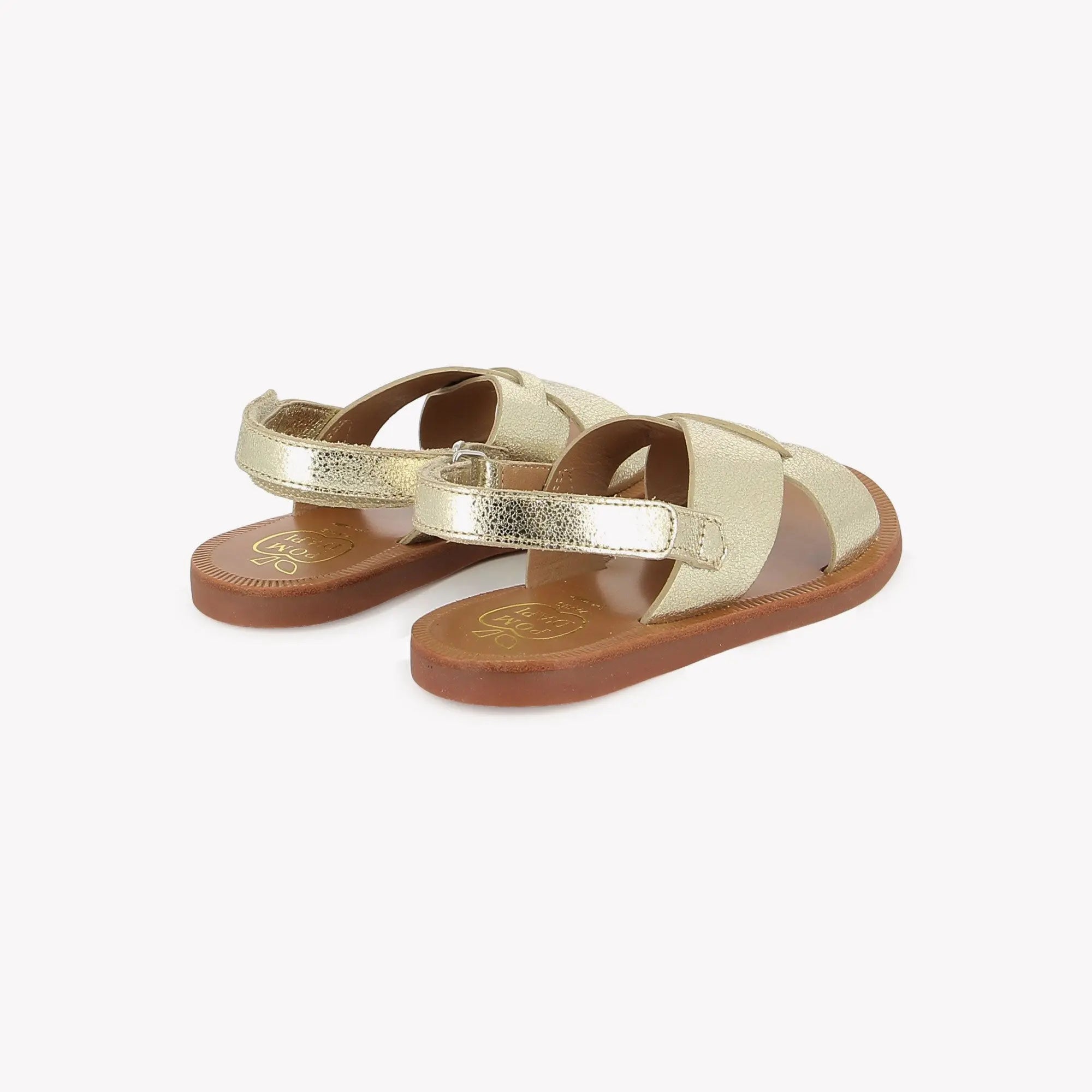 pom-d-api-plagette-cross-laminato-milled-sandales-enfant-fille-platine image 3