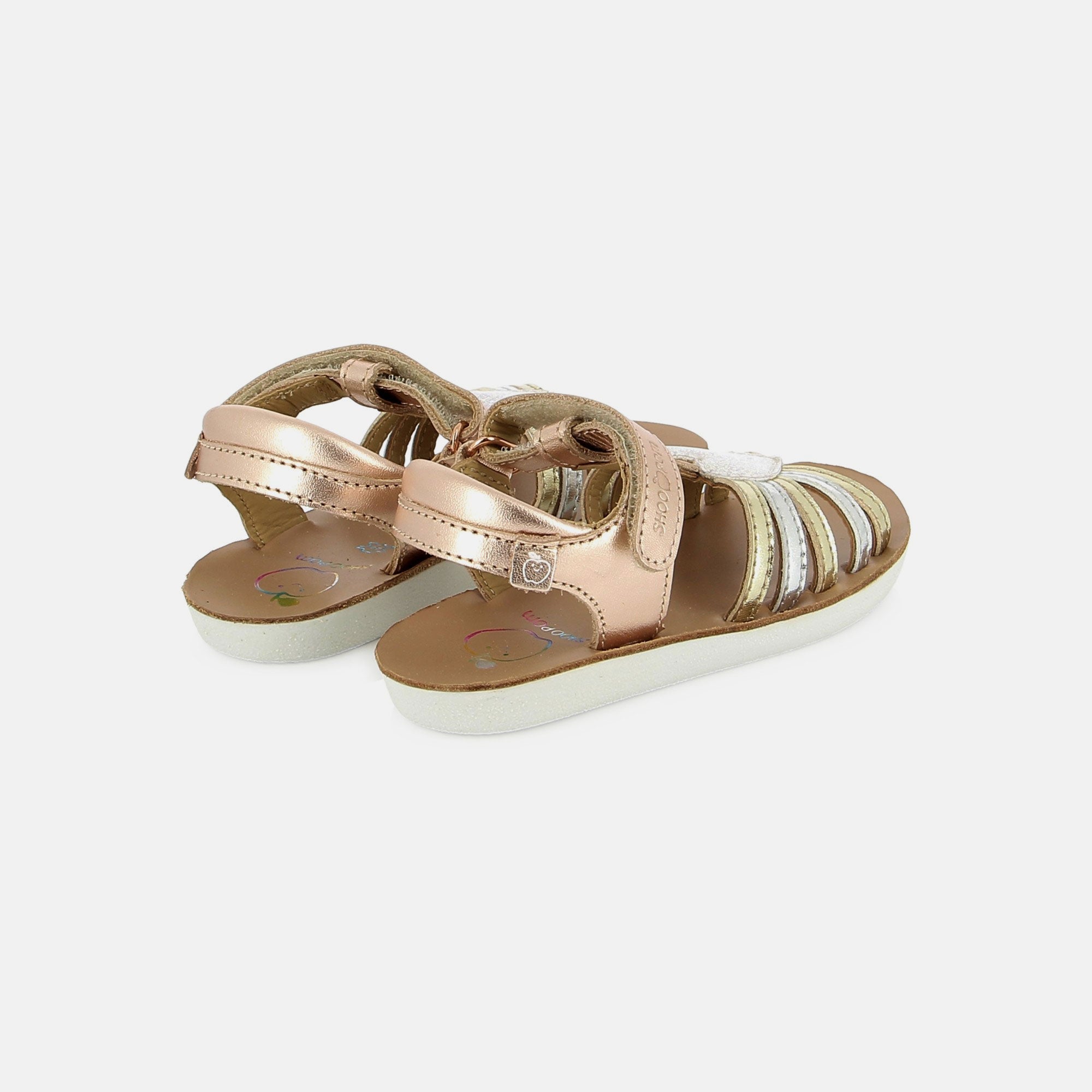 shoo-pom-goa-oz-sandale-cuir-laminato-copper-pink-glitter-fille image 3