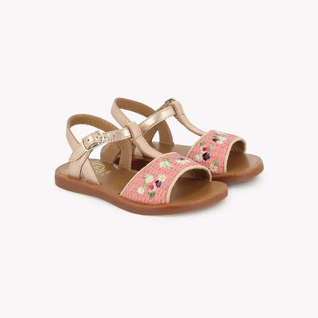 pom-d-api-plagette-sandale-raphia-brod-azalea-cuivre image 1
