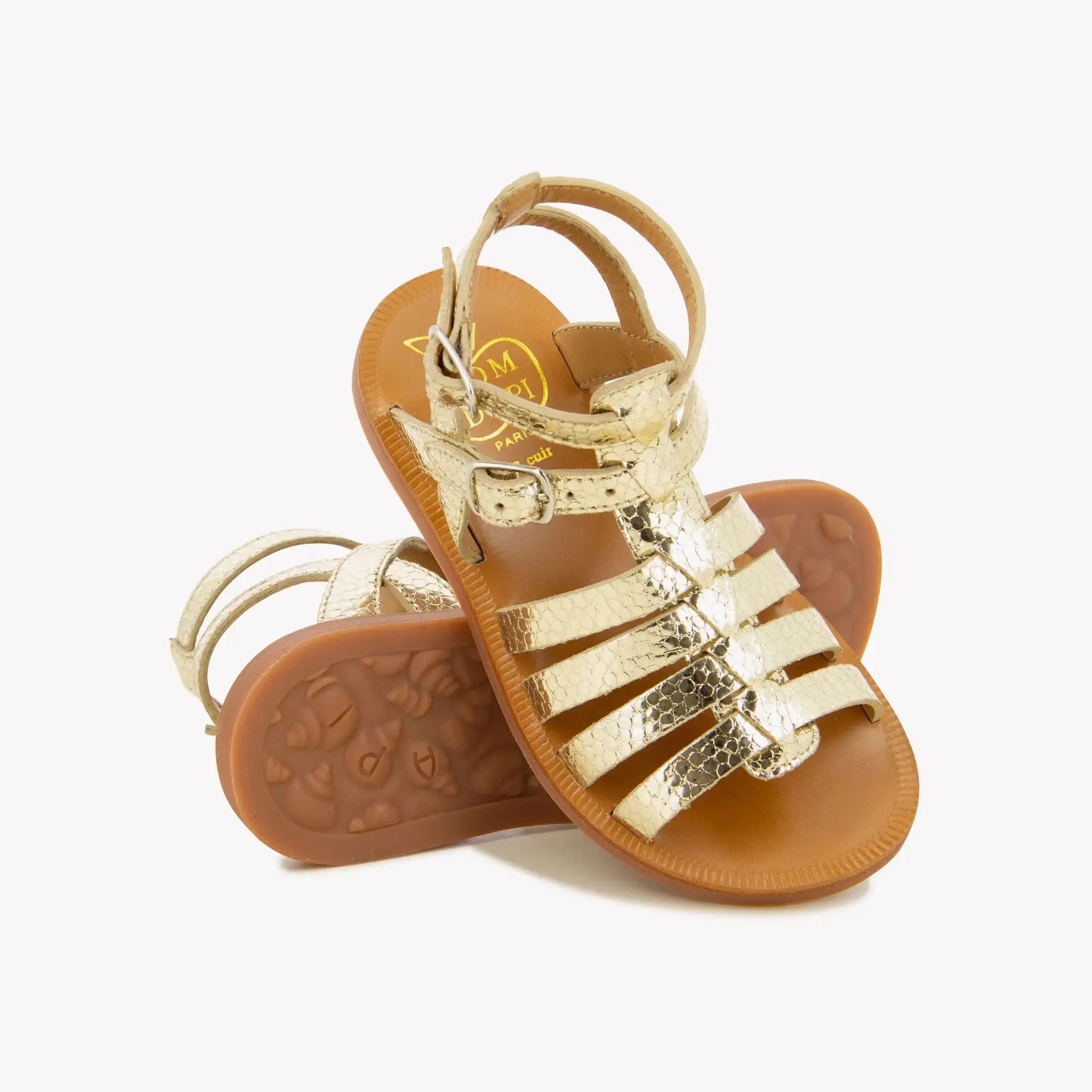pom-d-api-plagette-gladiator-blob-platine-sandale-fille-cuir image 2