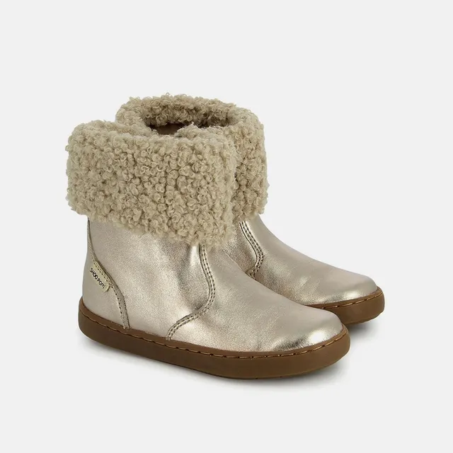 shoo-pom-play-boots-fur-bottines-fille-cuir-bronze-clair-fourr-es image 1
