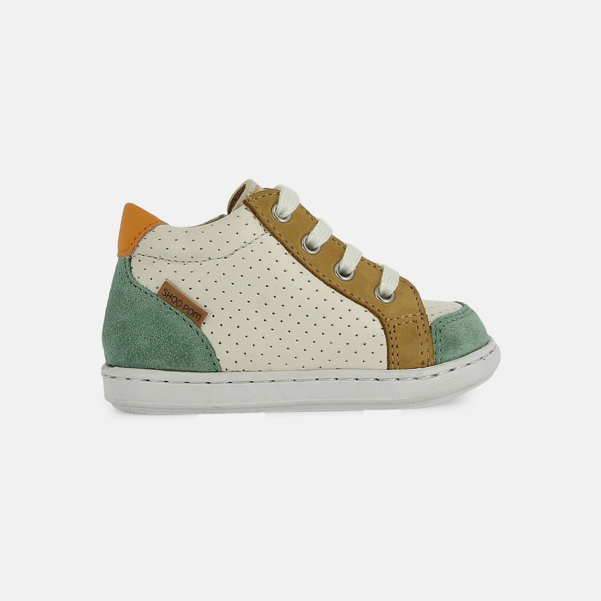 shoo-pom-bouba-zip-box-baskets-premiers-pas-cuir-craie-thym image 4