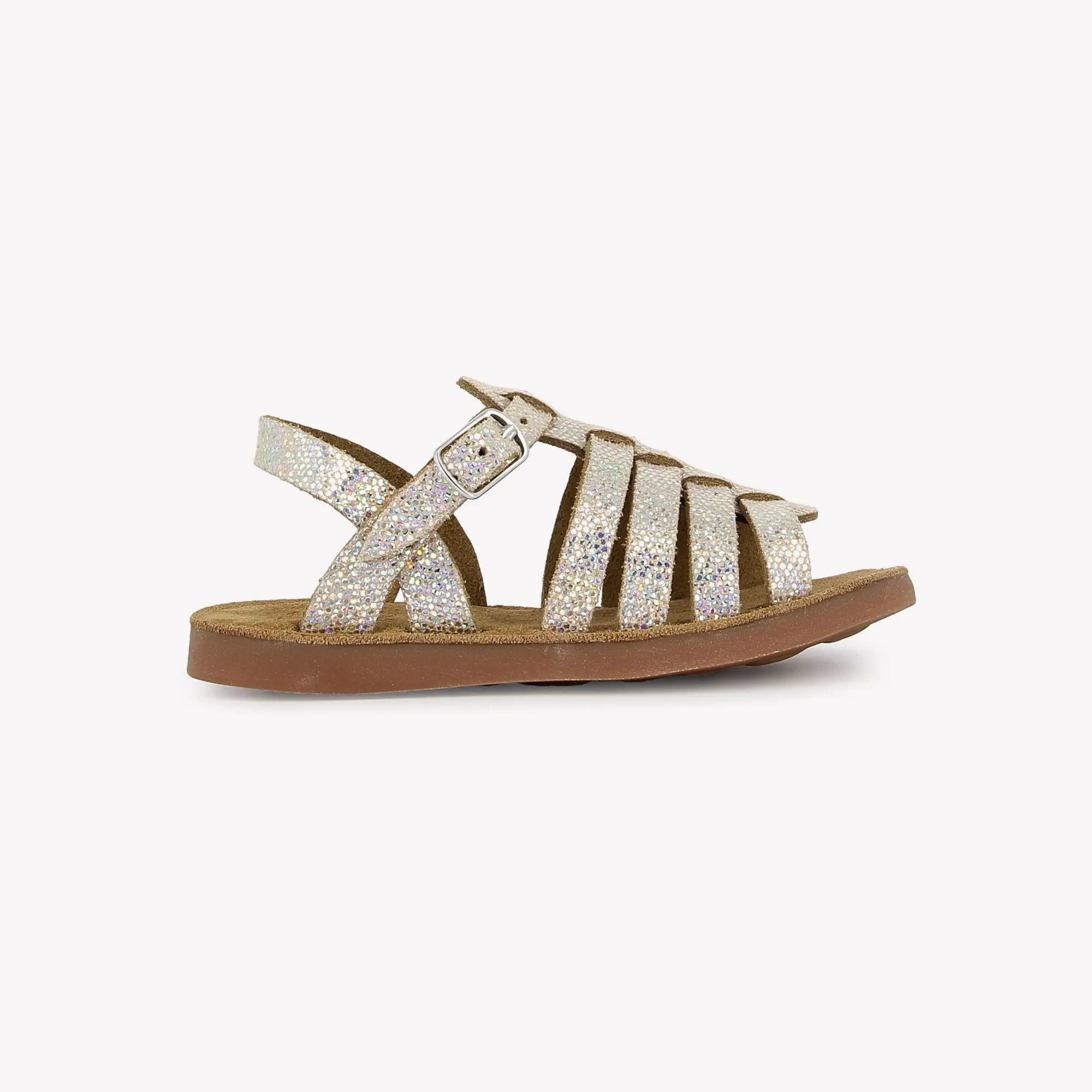 pom-d-api-plage-air-pur-strap-sandales-enfant-fille-rose-argent-crosta-luce image 4