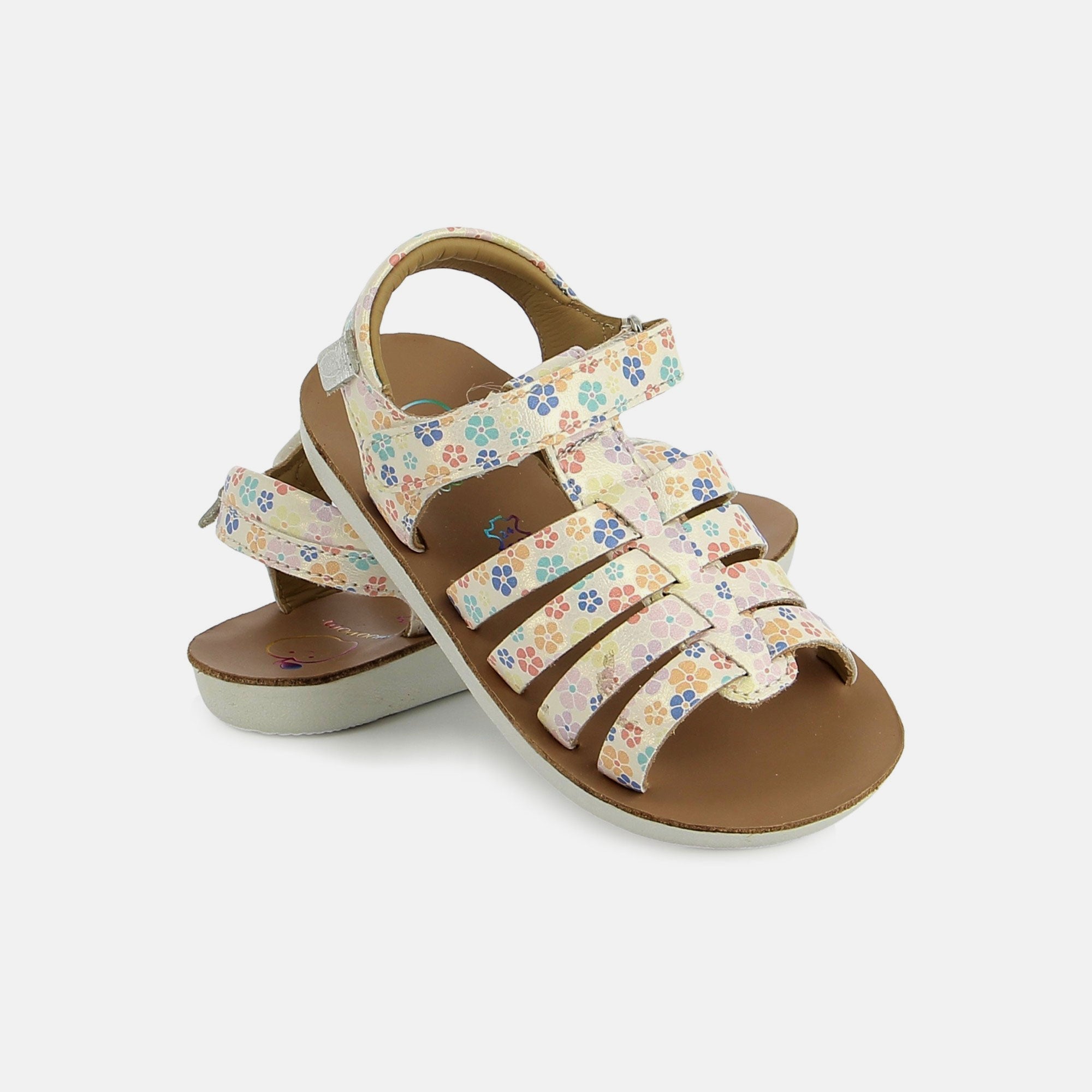 shoo-pom-goa-spart-sandale-cuir-fille-bulles-flo-nacre-print image 2