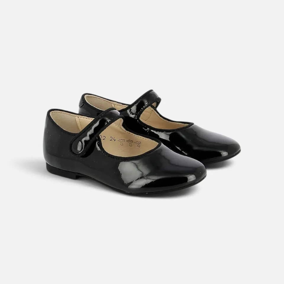 pom-d-api-daisy-baby-ballerine-fille-noir-vernis image 1
