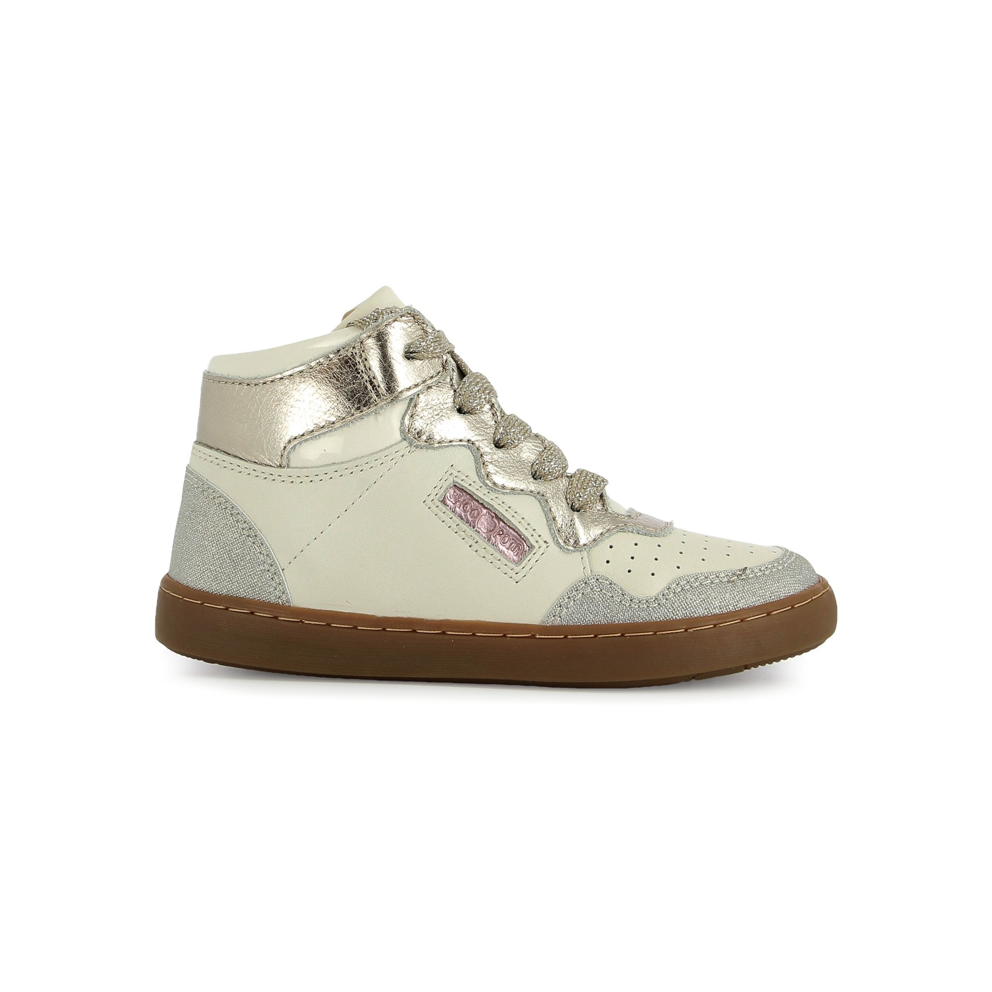 shoo-pom-play-lotery-kiri-basket-montante-fille-cuir-blanc-craie image 5