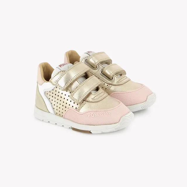 pom-d-api-pouss-bump-perfo-baskets-enfant-platine-blanc-rose image 1